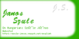 janos szule business card